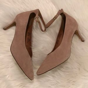 Halogen suede ankle strap heels